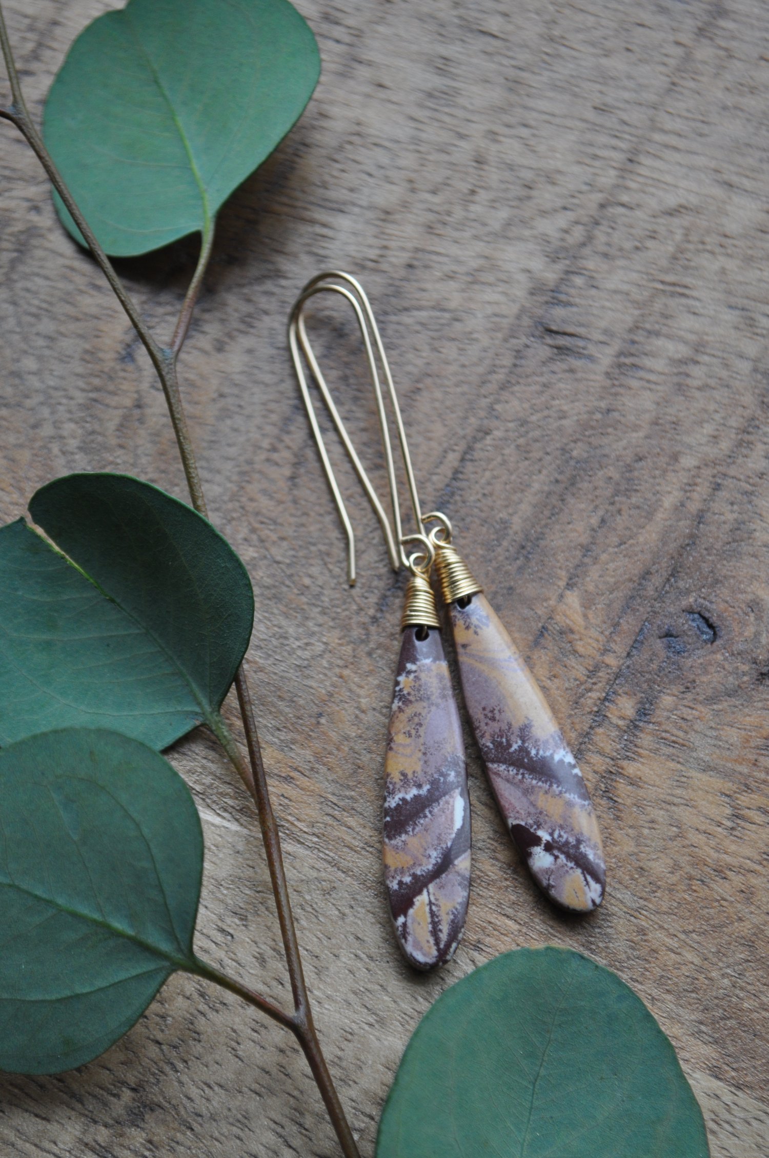 Image of OOAK Chohua Jasper Teardrop Dangles