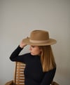 Bianca Fedora Hat / Beige with Velvet ribbon