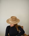 Bianca Fedora Hat / Beige with Velvet ribbon