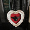 Xylocopa latipes Carpenter Bee - Heart Shaped Frame - Red
