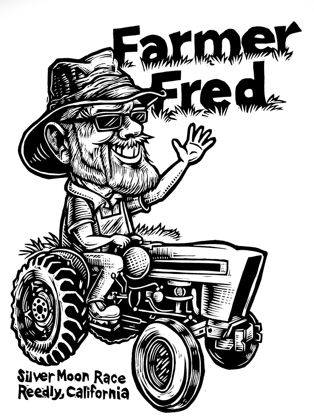 Farmer Fred T-shirt SILVER MOON RACE**FREE SHIPPING**