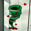 Stained Glass Tornado Heart - Green