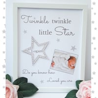 Personalised New Baby Frame,New Baby Gift, Twinkle Twinkle Little Star Frame ⭐