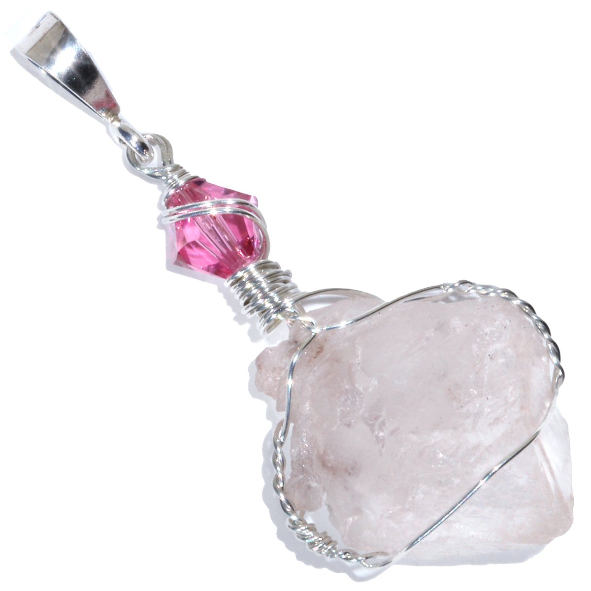 Pastel Pink Nirvana Himalayan Ice Quartz Pendant
