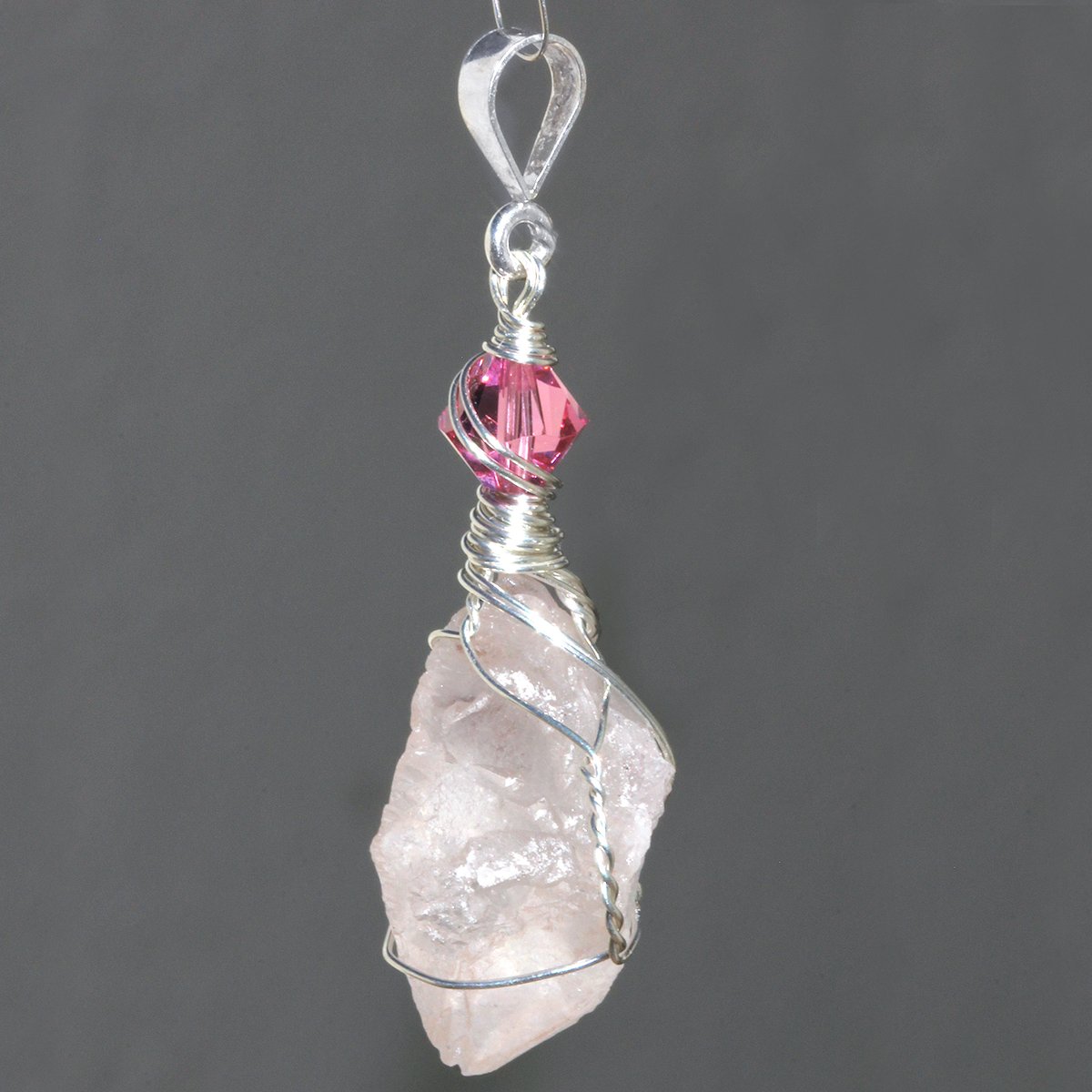 Pastel Pink Nirvana Himalayan Ice Quartz Pendant