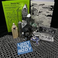 UPDATED version | Skate Wizard RPG Zine + Cassette, dice, sticker bundle