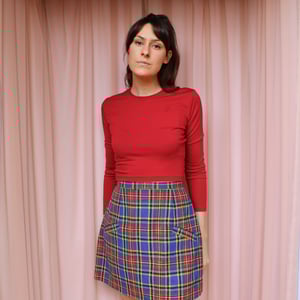 Image of Phuncle Long Sleeve Cropped Merino T Shirt - Ruby
