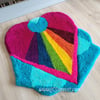 My First Rug EVER (Rainbow Abstract Heart)
