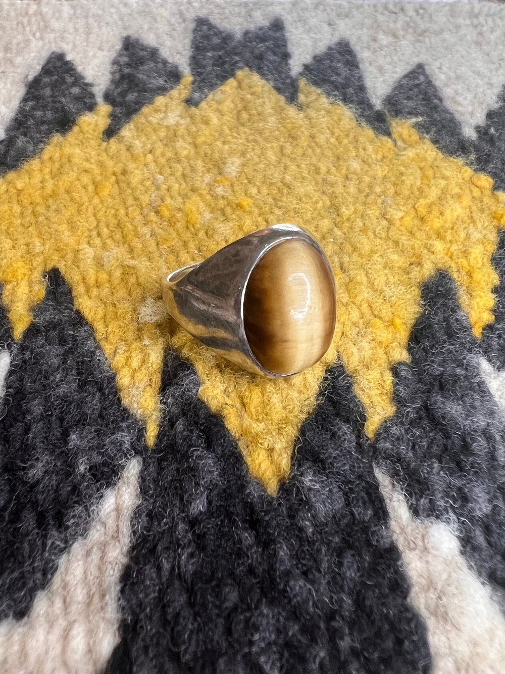 Sterling with Large Tigers Eye Ring (10.5)