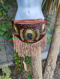 Image 4 of Dolly Bum bag suede fringe tassels LEOPARD and Moroccan Stone