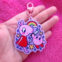 Peppa and Kirby with Knives Keychain