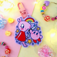 Image 2 of Peppa and Kirby with Knives Keychain