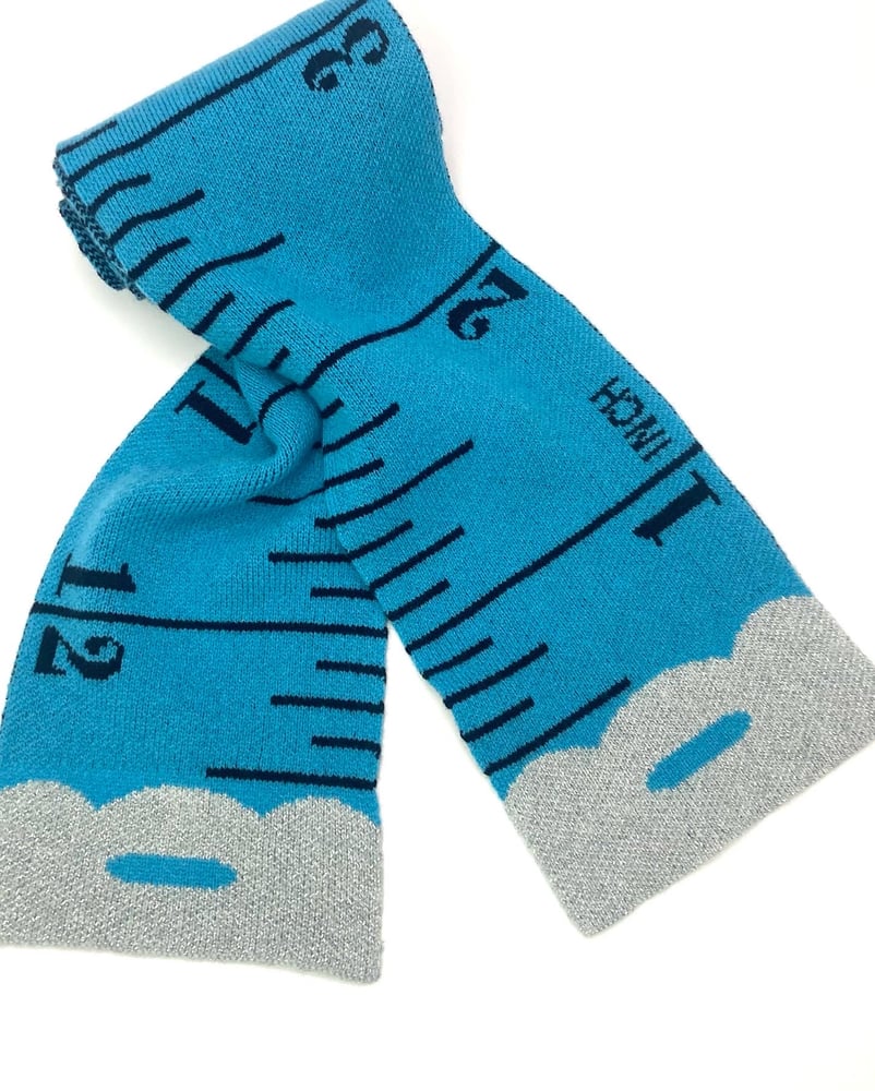 Image of BLUE & YELLOW  - Tape measure scarves 