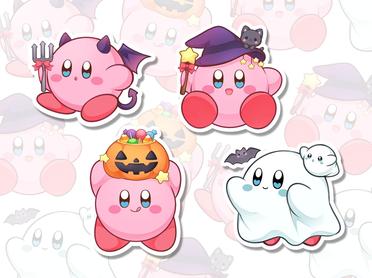 Kirby Halloween Sticker MaeMunchiesCo