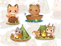 Image 1 of Camping Animals Sticker