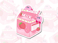 Kirby Strawberry Milk Sticker