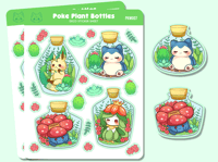 Image 2 of Poke Plant Sticker Sheet #PKM007