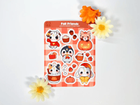 Image 1 of Fall Friends Sticker Sheet #MFS012