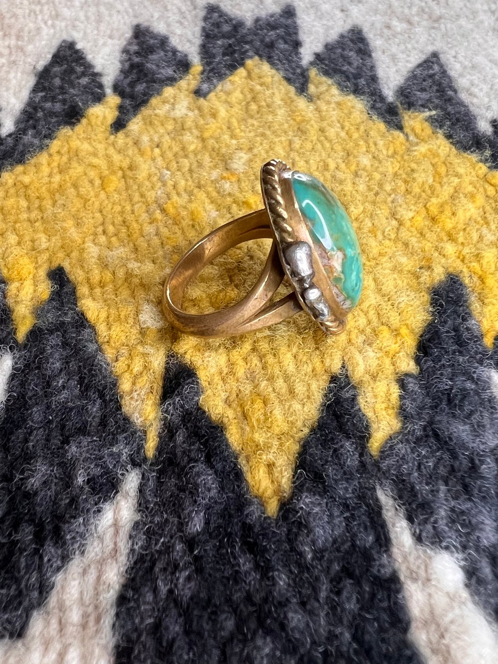 Sterling/Gold Filled Turquoise Ring (10)