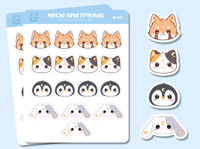 Image 2 of Mochi & Friends Face Sticker Sheet #MFS001