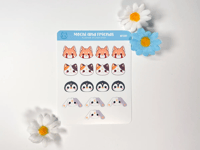 Image 1 of Mochi & Friends Face Sticker Sheet #MFS001