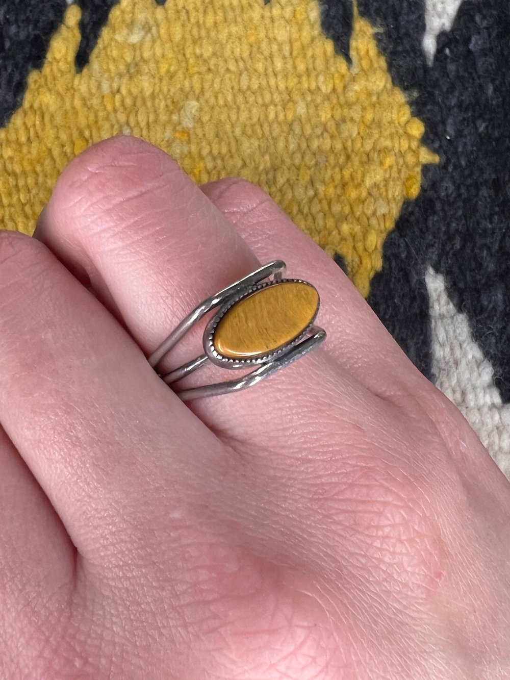 Sterling with Raised Tigers Eye Ring (8)