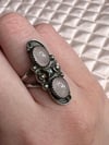 Sterling with Double Rose Quartz Ring (7.5)