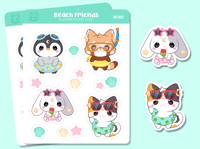 Image 2 of Beach Friends Sticker Sheet #MFS007