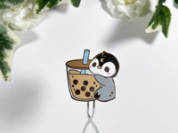 Image 2 of Dumpling Boba Enamel Pin