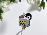 Image 3 of Dumpling Boba Enamel Pin