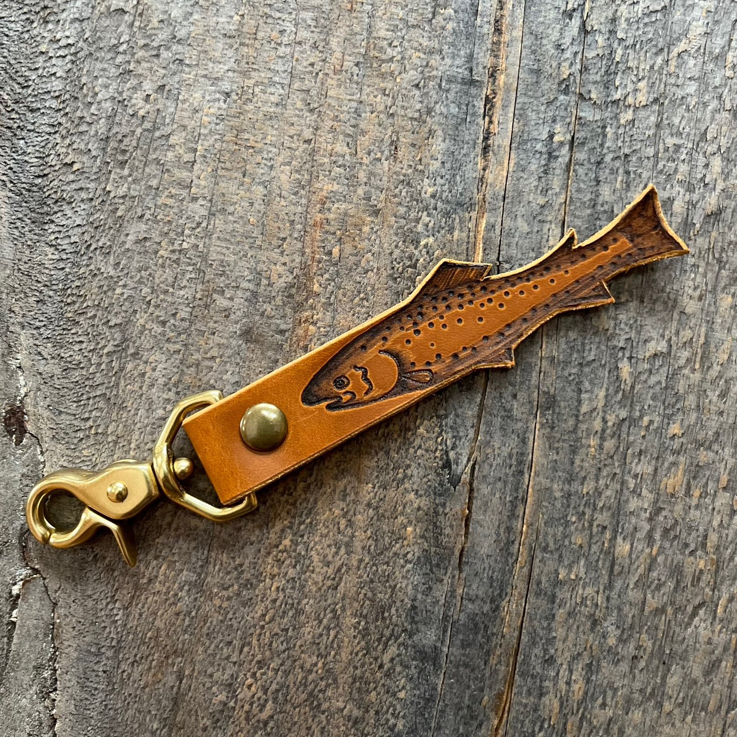Trout Leather Key Fob