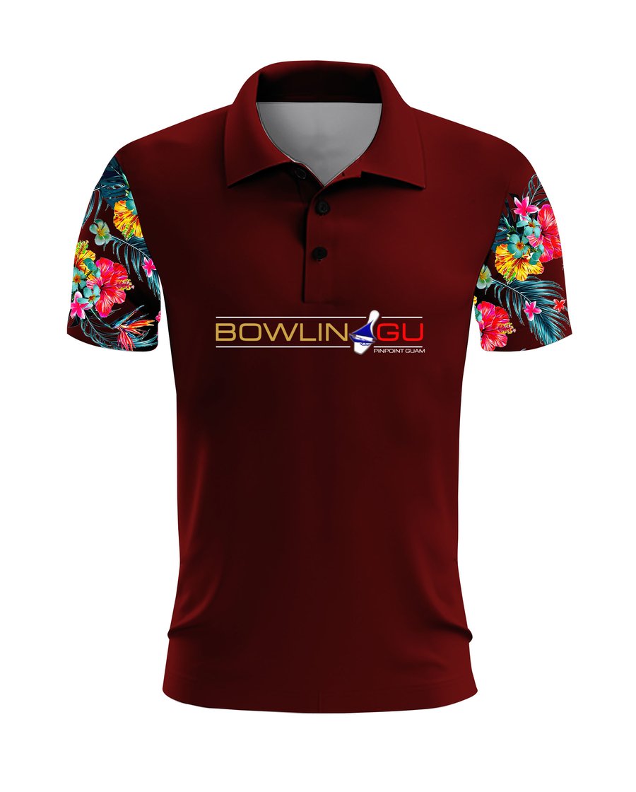 Image of BOWLINGU DriFit Collar Shirt - Maroon