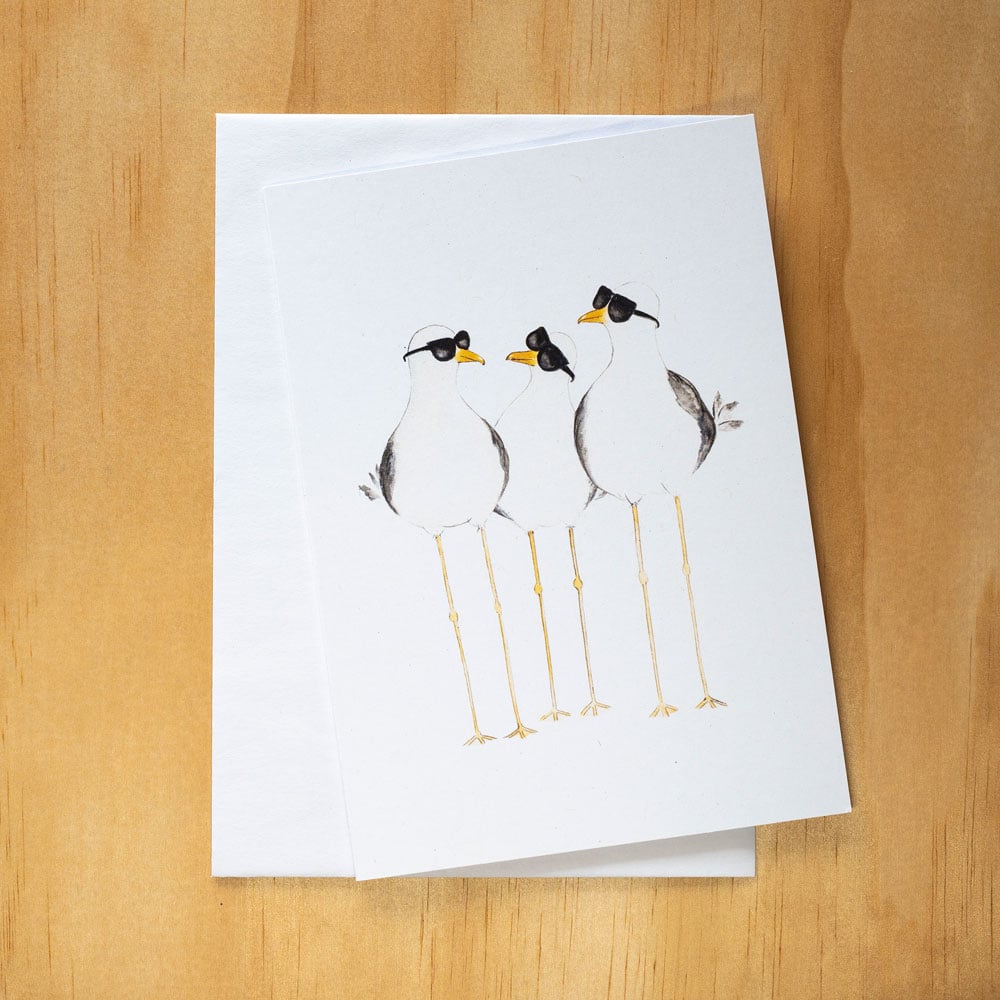 Image of Greeting card - 'The flock' seagulls