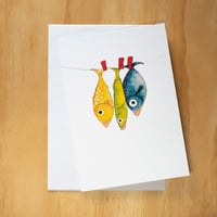 Greeting card - Fish on a line