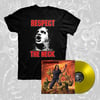 RESPECT THE NECK T-SHIRT + CORPSEGRINDER VINYL LP (YELLOW) - LP JACKET SIGNED BY GEORGE