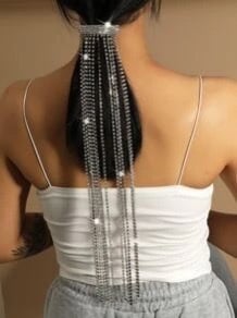 Image of RHINESTONE TASSEL HAIR CLIP