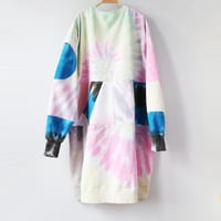 Image 3 of laced up tie dye tiedye patchwork dyed courtneycourtney adult L large sweatshirt dress pullover