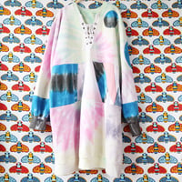 Image 4 of laced up tie dye tiedye patchwork dyed courtneycourtney adult L large sweatshirt dress pullover