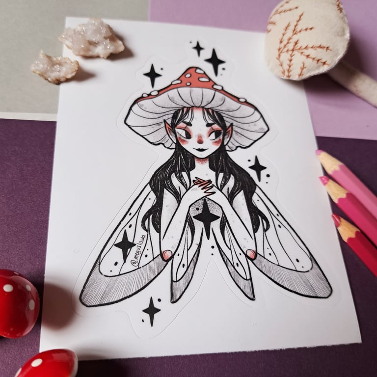 Mushroom Girl vinyl sticker Image 3
