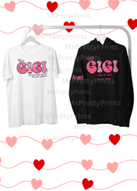 Image 1 of Momma/Grandma/GiGi Wears Her Heart on her Sleeve Hoodie/Tshirt