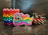 Rainbow Pride Chrome Skull Sticker