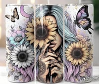 Sunflower rainbow 20oz tumbler