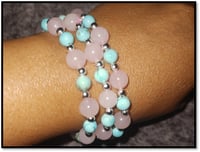 Rose Quartz and Turquoise Bracelets 