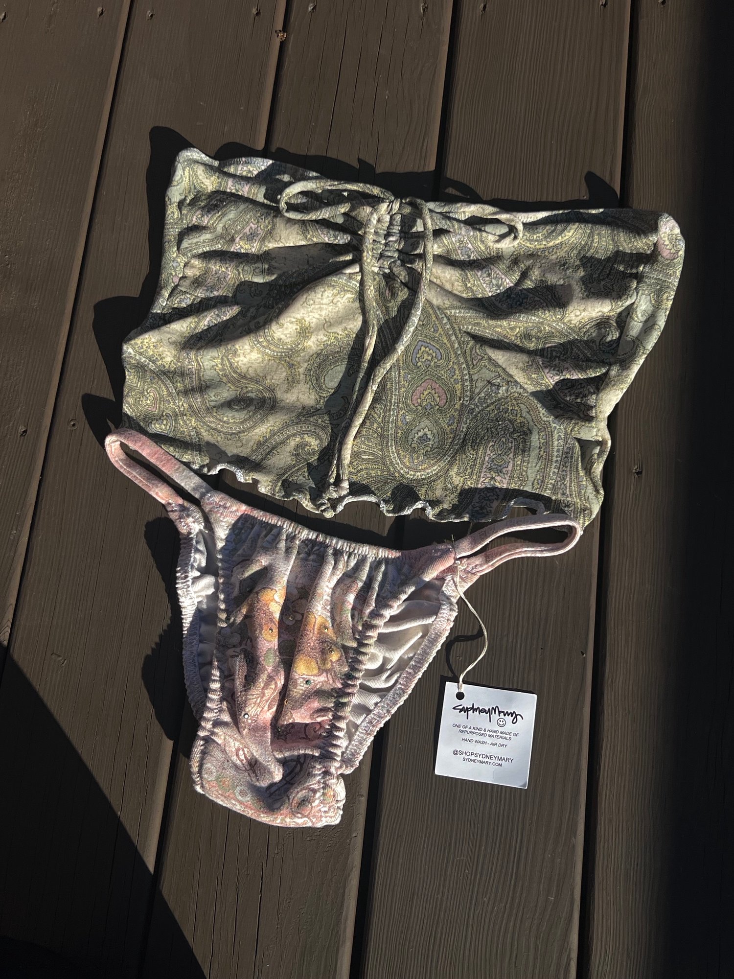 Image of (New) Rouched Tube Top & Cheeky Bottom - Earthly (L)