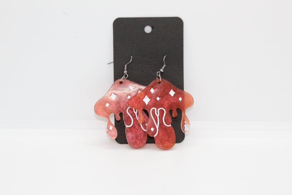 Image of Psychedelic Mushroom Earrings 