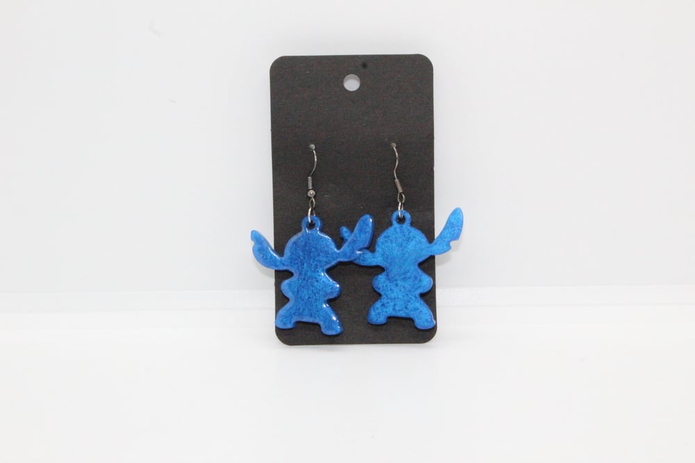 Image of Blue Monster Themed Earrings