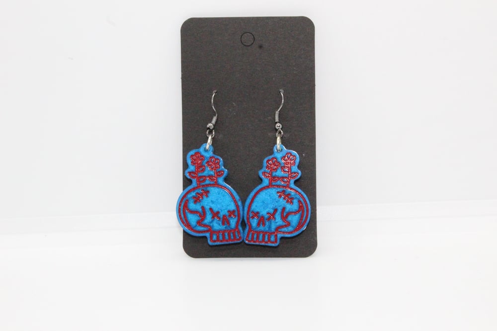 Image of Blue Pushing Daisies Earrings