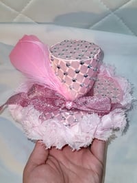 Image 1 of Pink blinged out top hat 🎩 