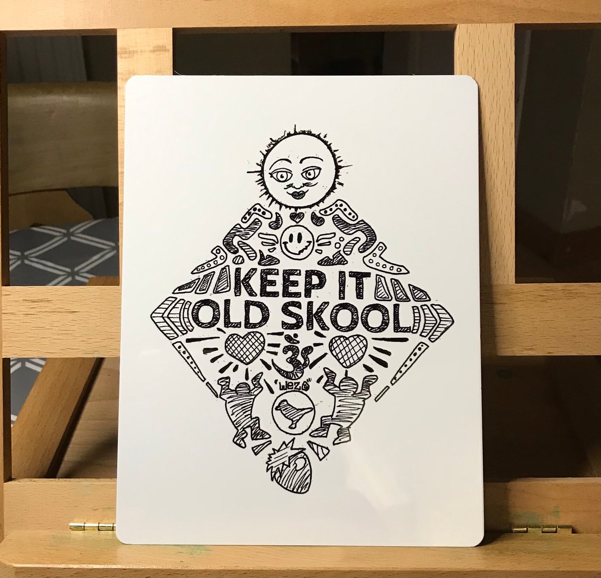 Keep It Old Skool Doodle A5 Metal Sign | Keep It Old Skool