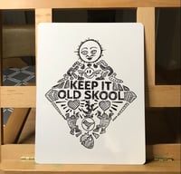 Keep It Old Skool Doodle A5 Metal Sign